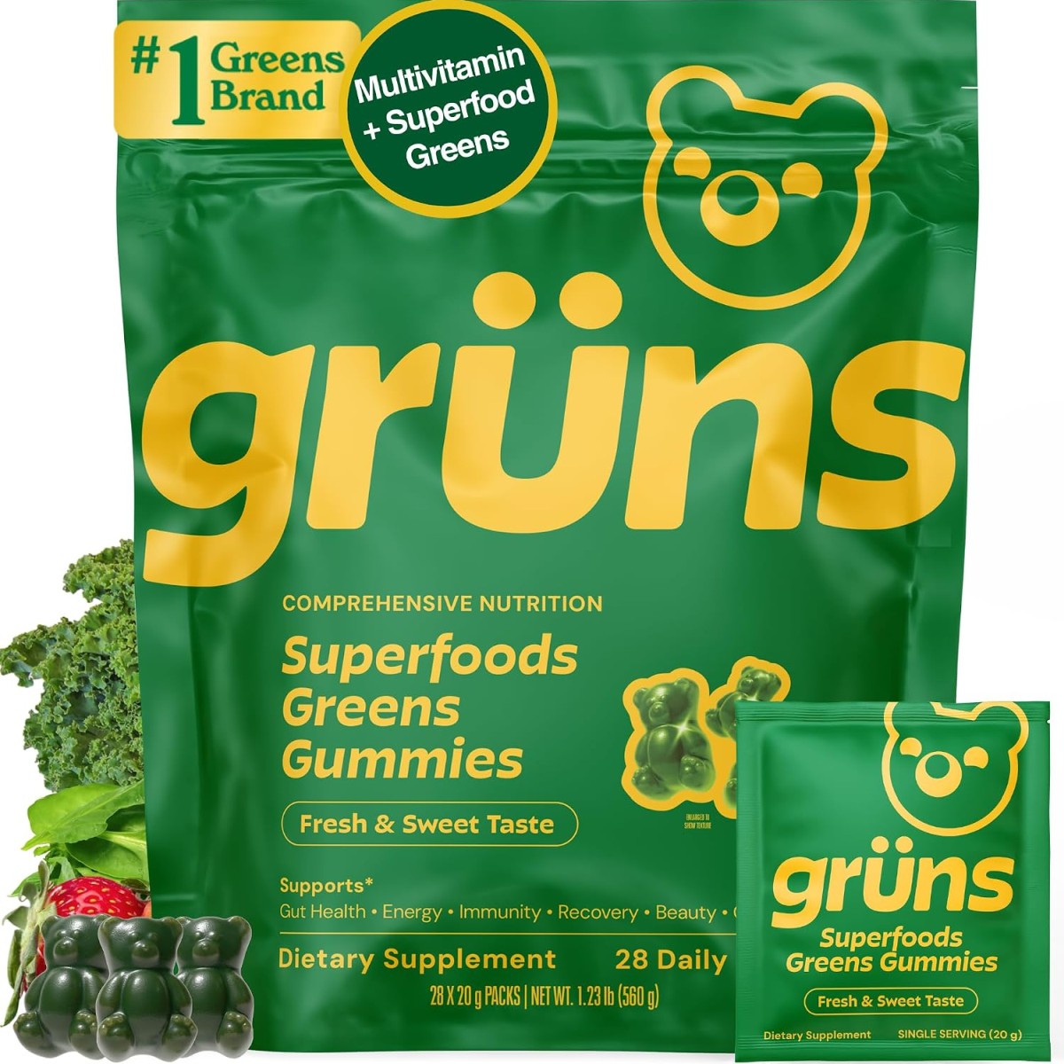 Grüns Adult Daily Super Greens Gummies